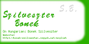 szilveszter bonek business card
